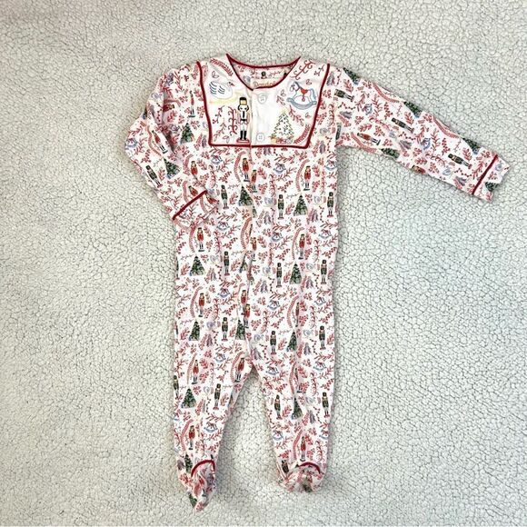 DONDOLO Nutcracker Christmas Print Embroidered
Pima Cotton Footie Pajama 24 mos - Picture 2 of 7